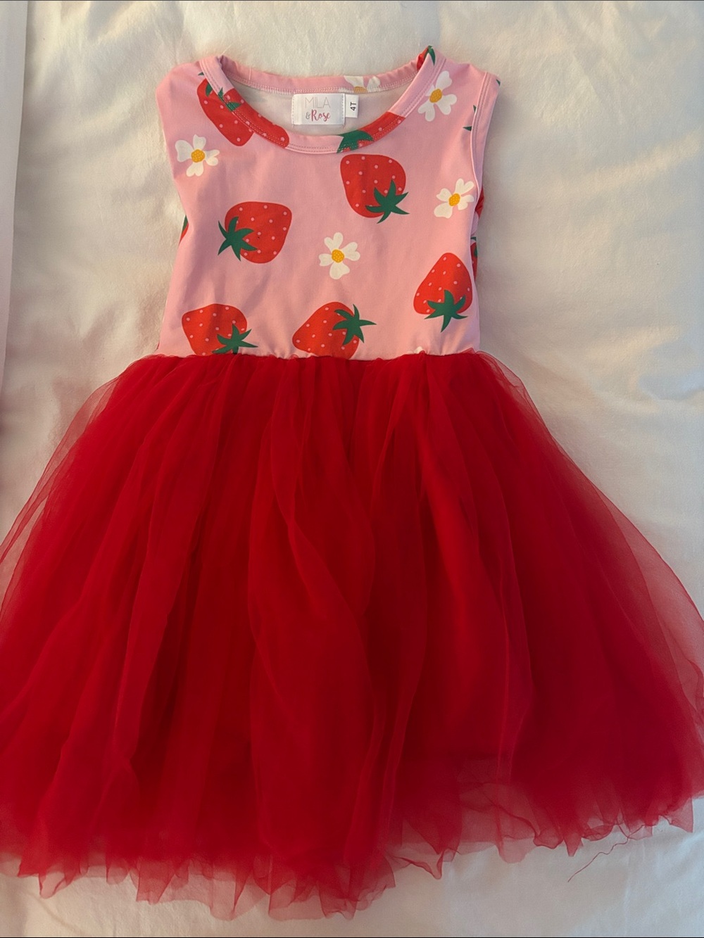 Girls Strawberry Tutu Dress - Pink and Red